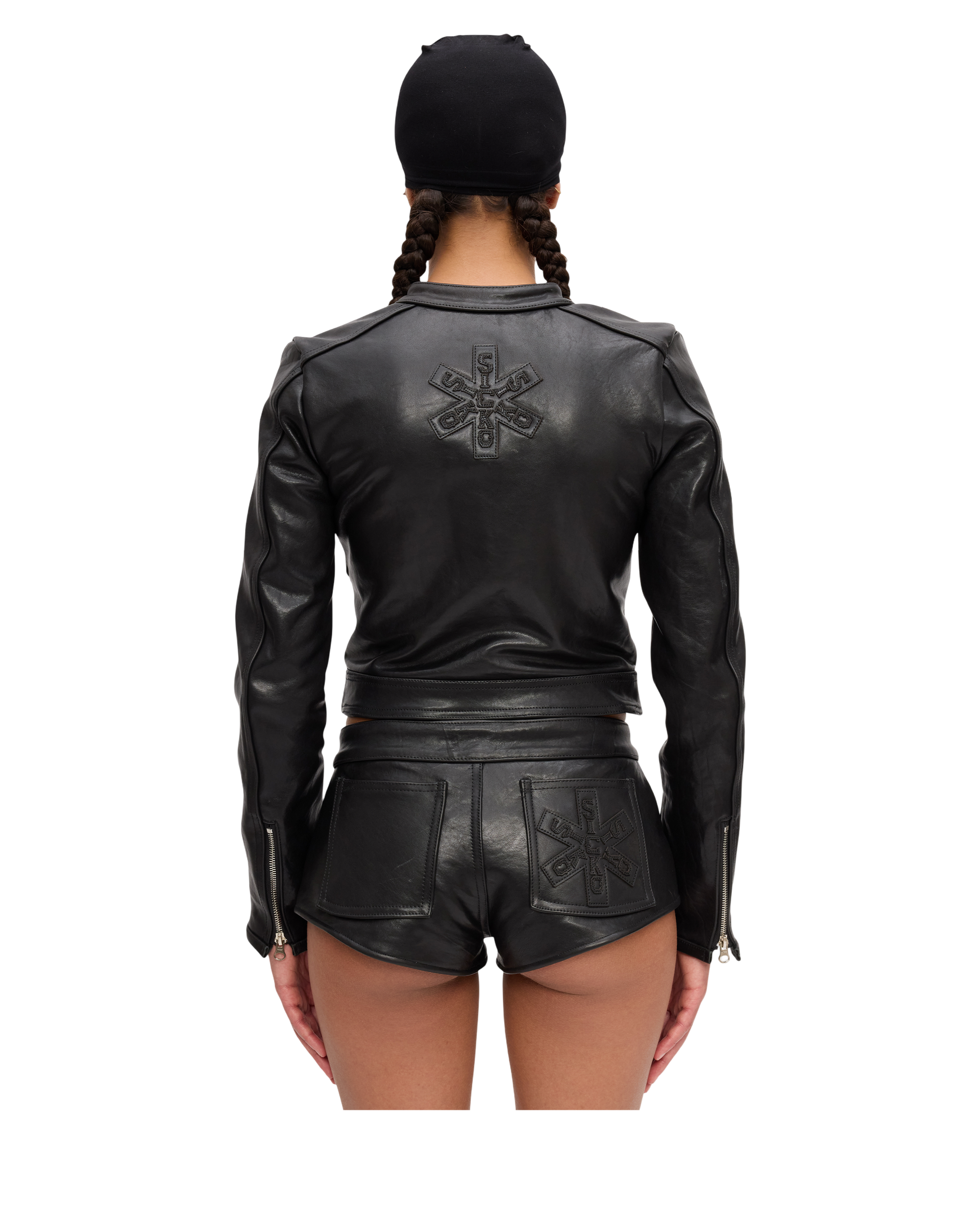 LEATHER WOMANS SHORTS