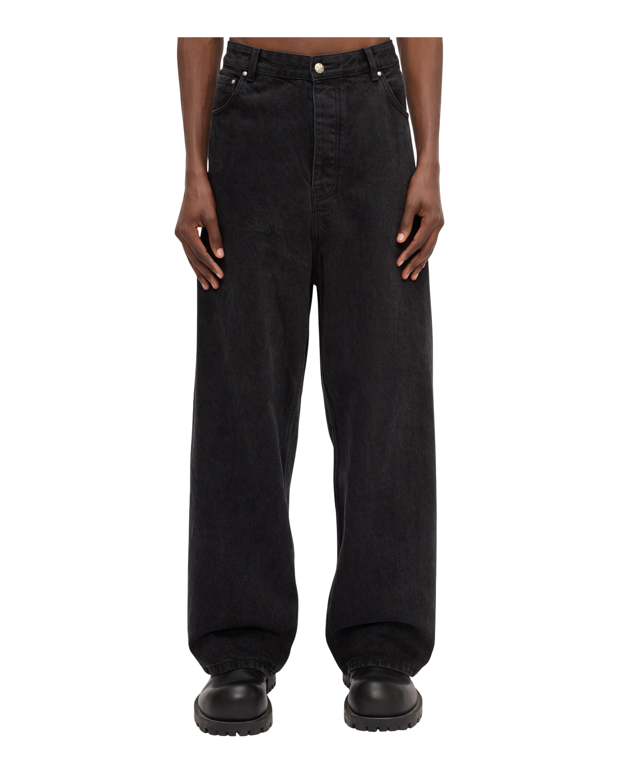 WASHED DENIM BAGGY FIT PANTS